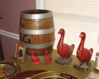 Cream City Brewery pre-Prohibition Beer Keg and Red Goose Shoe collectibles