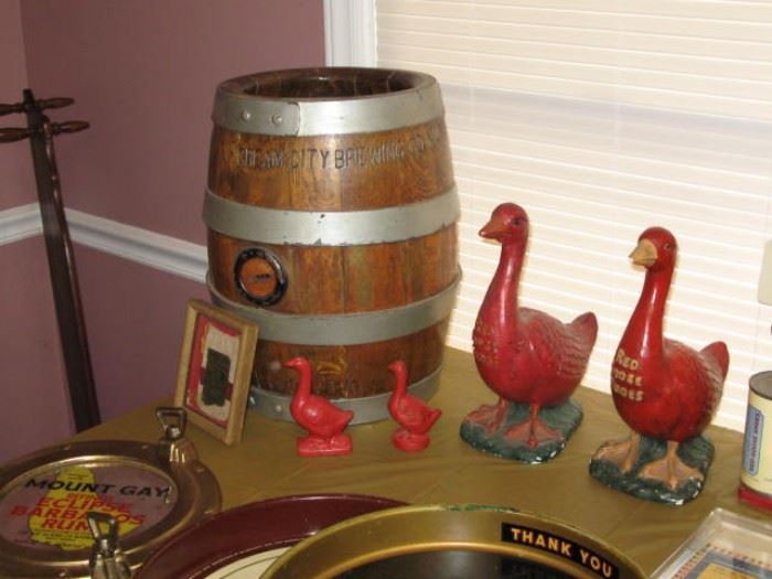 Cream City Brewery pre-Prohibition Beer Keg and Red Goose Shoe collectibles