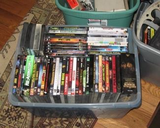 One of many totes of CD's and DVD's