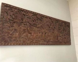 ASIAN CARVED WOOD PANEL