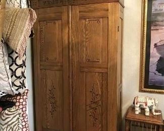 EASTLAKE STYLE "SPOON CARVED " ARMOIRE.