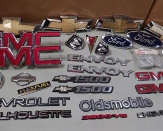 Assorted car and truck emblems 