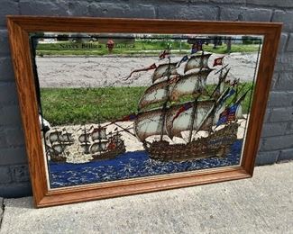 Nautical ship mirror wall art