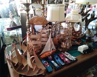 Nautical ships...Derby cars...Lamps and more