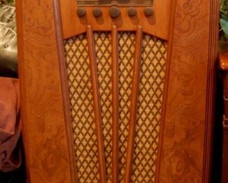 Norman Rockwell 4 foot radio / Cassette player cabinet 