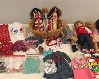 American Girl Dolls and Barbie Dolls