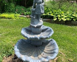 Bring help to load this cement water fountain! 