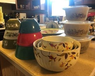 vintage Hall, and Pyrex 