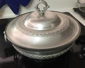 silver serving dish
