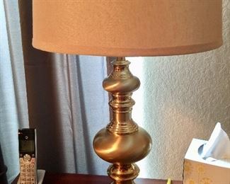 Pair of brass tone lamps