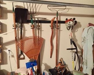 Assorted tools and garage items