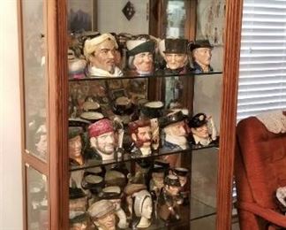 Several BEAUTIFUL lighted display cabinets  (100's of Royal Doulton Toby Mugs!)