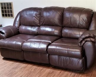 Nice leather sofa (reclines at both ends)