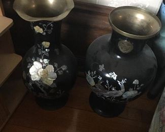 CHINESE OR JAPANESE FLOOR VASES