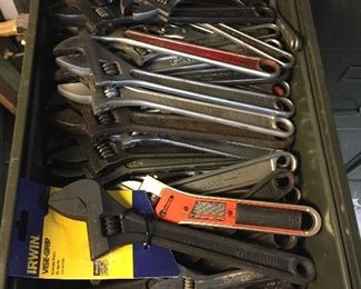 CRESCENT WRENCHES, ALSO ADJUSTABLE WRENCHES BY PROTO, MALCO, MATCO, WELLER, VISE GRIP, BLUE POINT, SNAP ON, MAC, RIDGE, AND SO MANY MORE.
