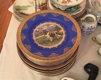 DOG PLATES FROM GERMANY, DEER AND WILDLIFE PLATES FROM GERMANY