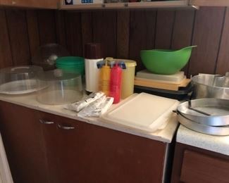 tupperware / baking supplies