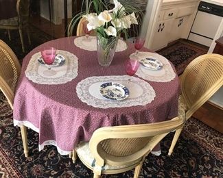 •	Vintage French Provincial Table and 4 Chairs