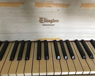 Ellington Cincinnati Hollywood Regency white baby grand piano