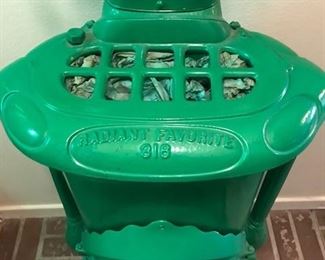 Antique Green metal heater "Radiant Favorite"