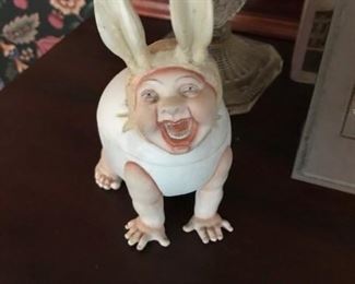 "RARE" 1800's German Bisque Covered dish