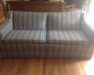 Striped sofa..measures 77" long x 35 deep and 33" tall.  Presale at $95