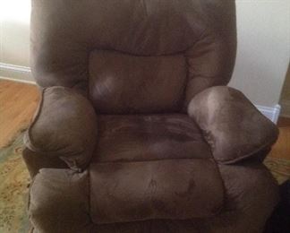 Matching recliners....40" wide x 38" deep x 42" tall.  Presale $75 each