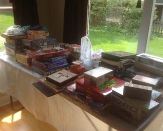 Tables full of old and new games