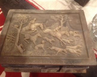 Incolay stone jewelry chest....this one is Horses and Hounds