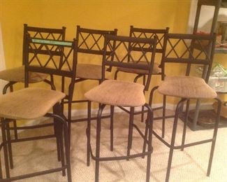 Set of six bar stools