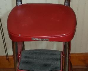 Metal vintage red step stool