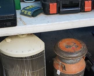 New York old milk can, heater, tools