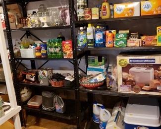 Misc. cleaning supplies and food items