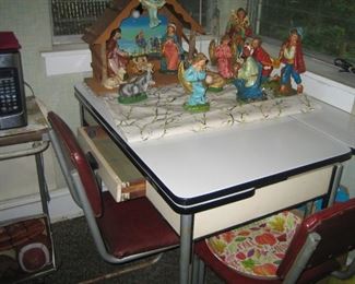 Beautiful Nativity and Porcelain Table
