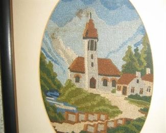  Set of 2 Petit Point Framed Works