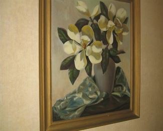 Signed Oil Painting Lila Shelby "40" Magnolia