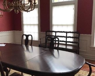 Mahogany table and 6 chairs
