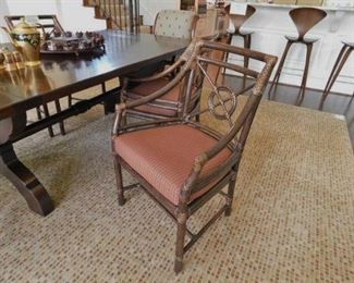 Set of 4 McGuire Rattan Chairs