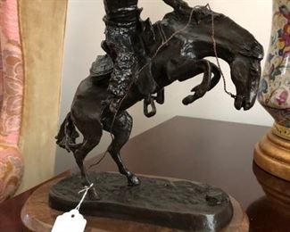 "Wooly Chaps" bronze sculpture after Frederic Remington