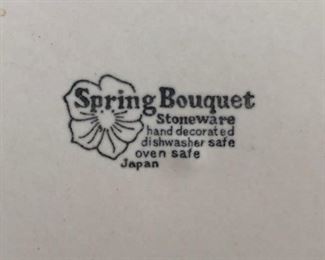 Set of vintage Spring Bouquet stoneware, made in Japan