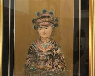 Edna Hibel signed/numbered lithograph “Hill Tribe Youth”