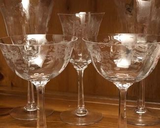 Set of Lenox Castle Garden crystal stemware