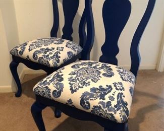 Painted Queen Anne style side chairs