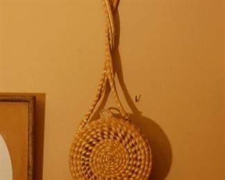 one of several sweetgrass baskets