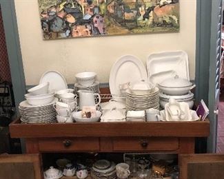 English ironstone, dry sink, German porcelain, original art