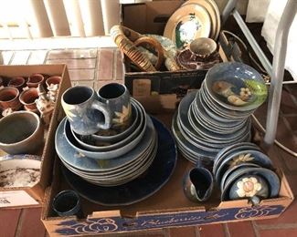 vintage Mexican terra cotta & redware pottery