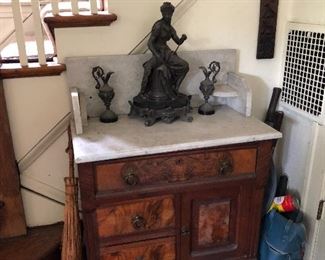 Marble topped commode / wash stand would make a nice vanity! 