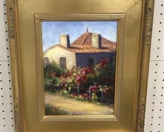 Lucy Mazzaferro Painting "Climbing Roses of St. Emilion"
