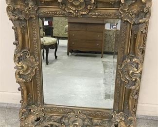 Heavily Carved Ornate Wall Mirror