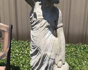 Large Concrete Statue of Lady Holding Vases